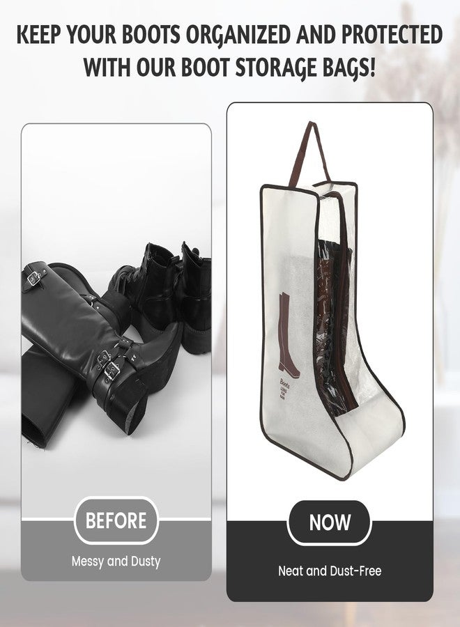 Hoohnnaa 2 Pcs Clear Boot Storage Bag,Plastic Tall Boot Bag,Shoe Bags for Travel,Clear Shoe Bags for Tall Boot Storage,Boot Bags for Cowboy Boots,Waterproof & Dustproof Boot Bags for Travel,Boot Bag Equestrian - Image 5
